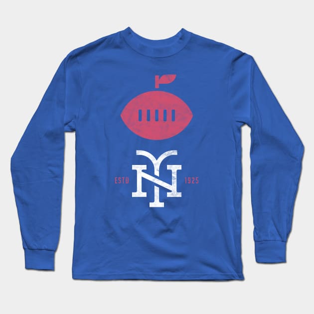 New York Football Big Apple Football Long Sleeve T-Shirt by BooTeeQue